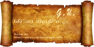 Gácsi Ulpián névjegykártya